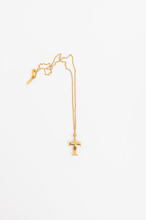 Gold Tone T Necklace