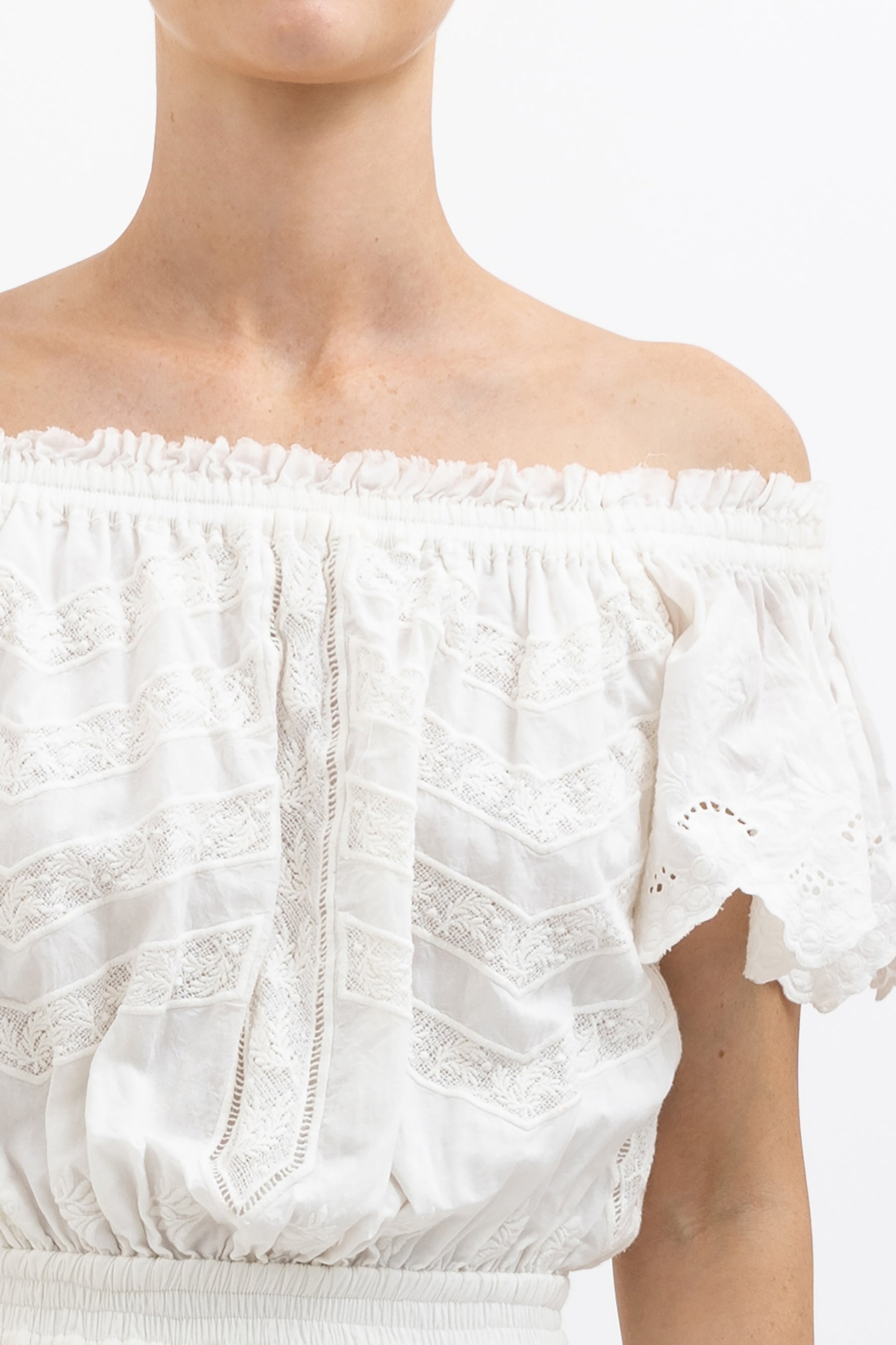 Anglaise Off Shoulder Tiered Dress