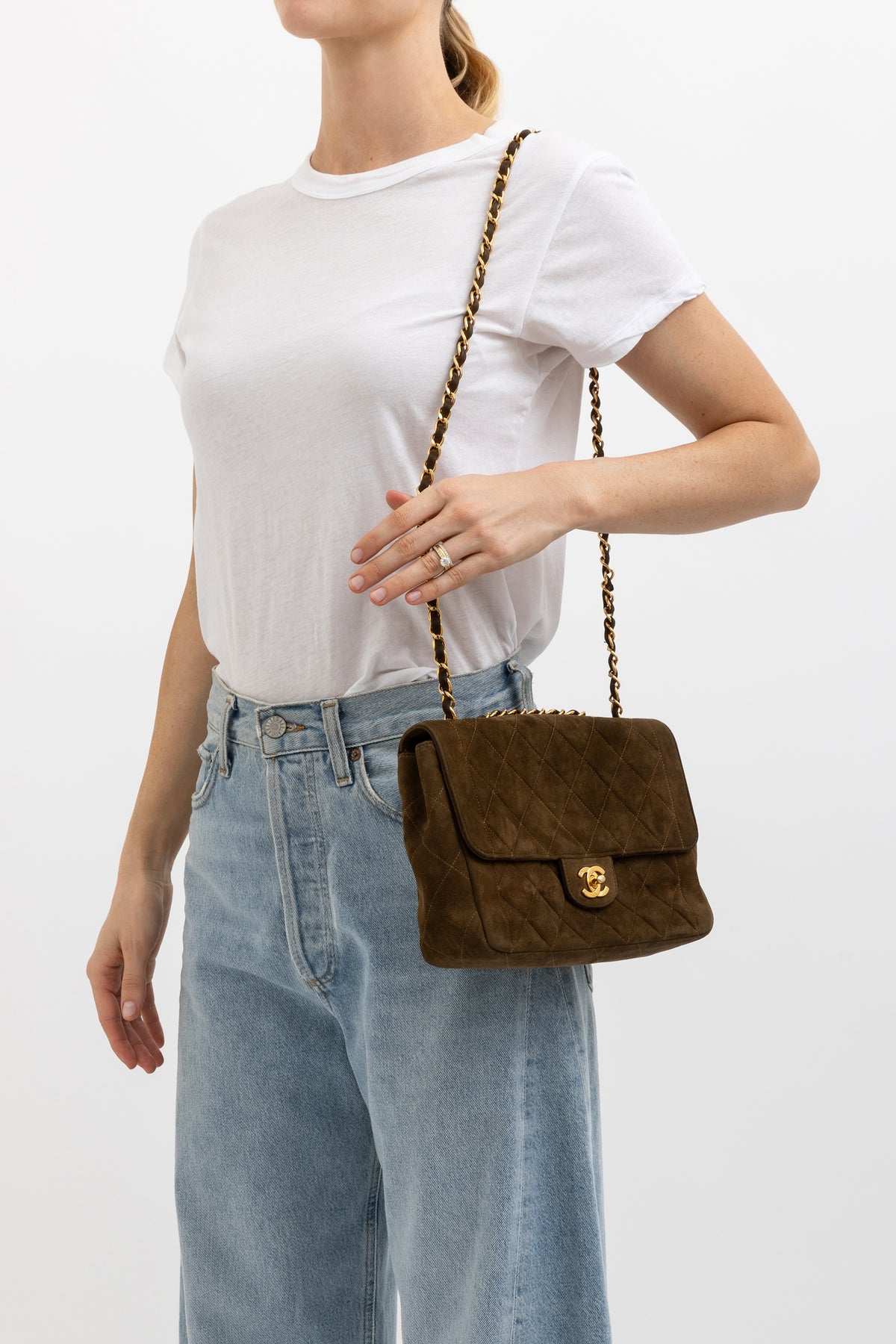 Suede Vintage Flap Bag