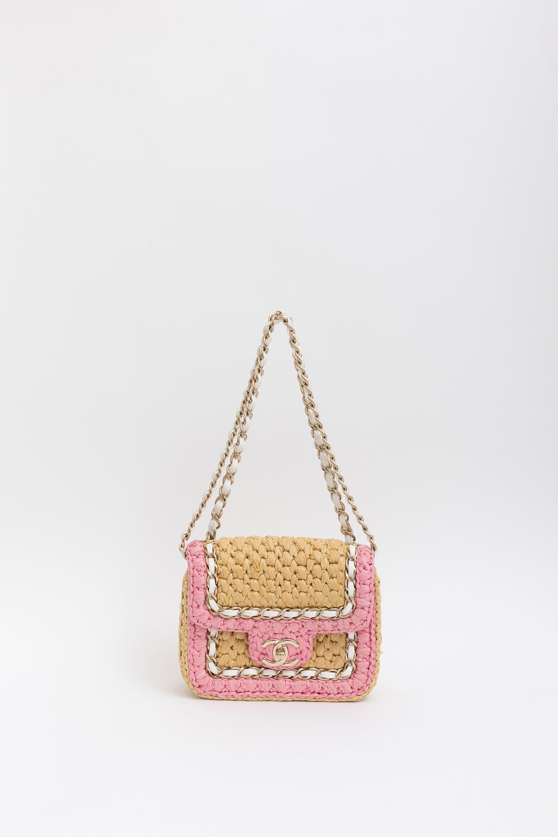 Raffia Mini Square Flap Bag