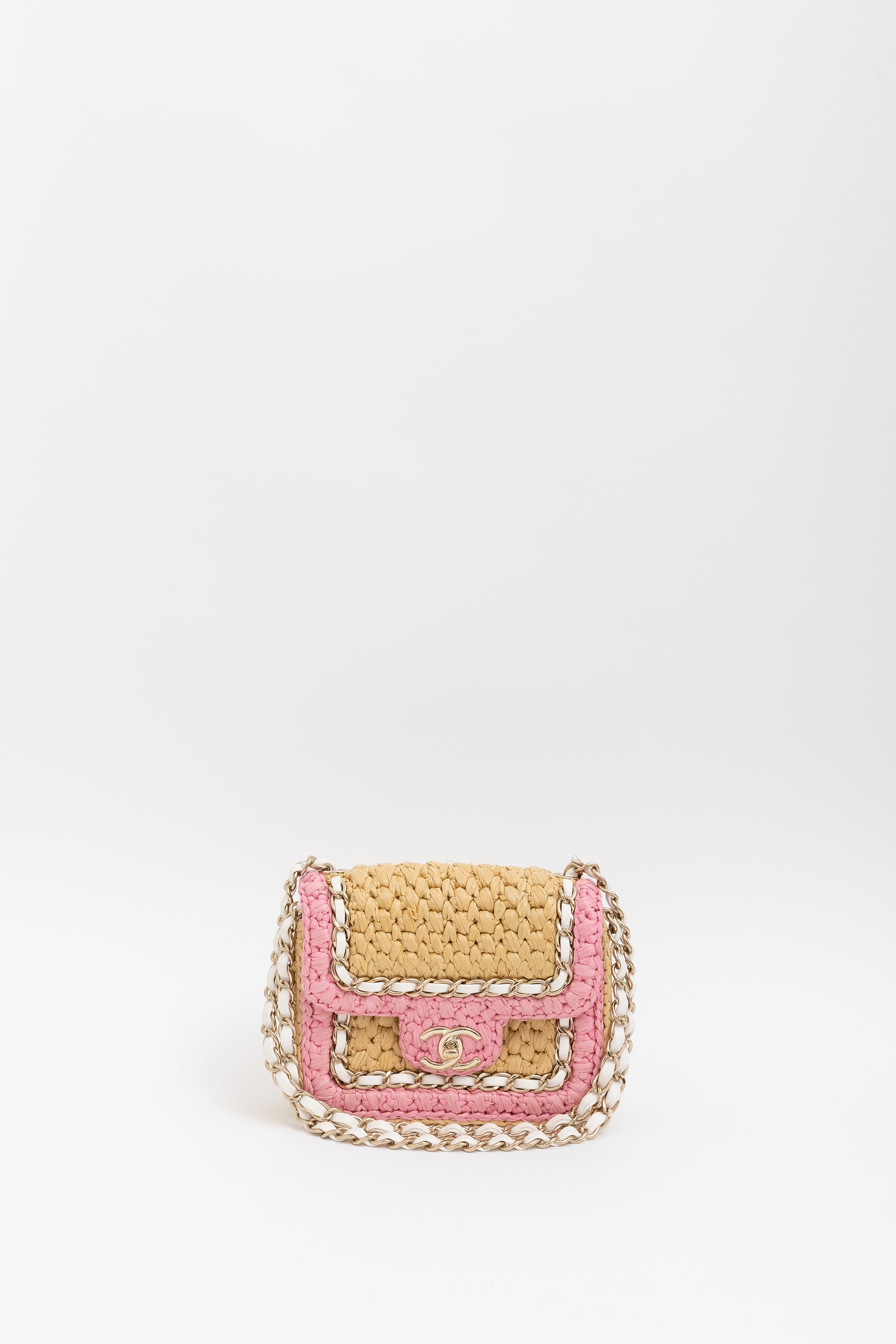 Raffia Mini Square Flap Bag