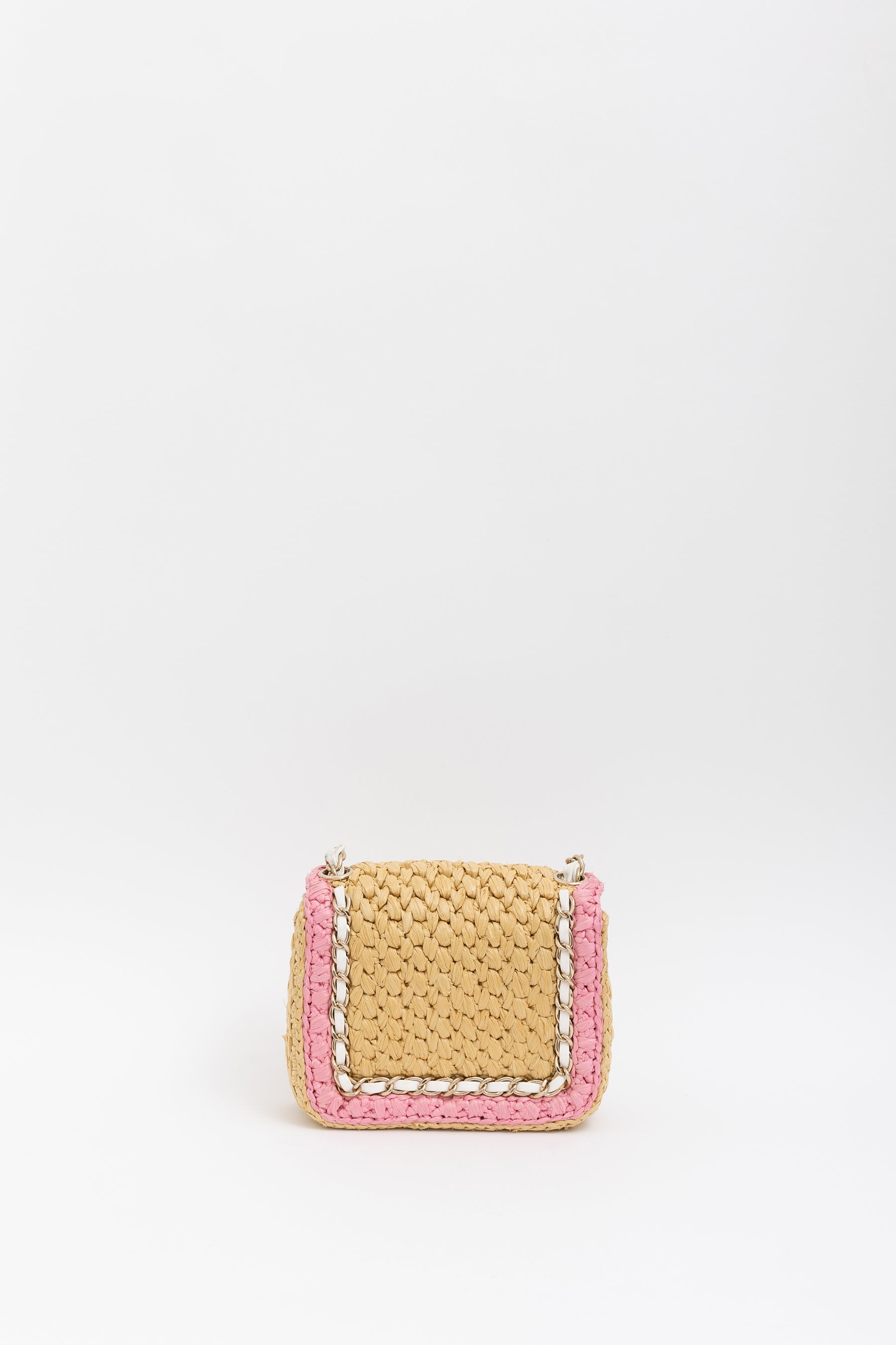 Raffia Mini Square Flap Bag