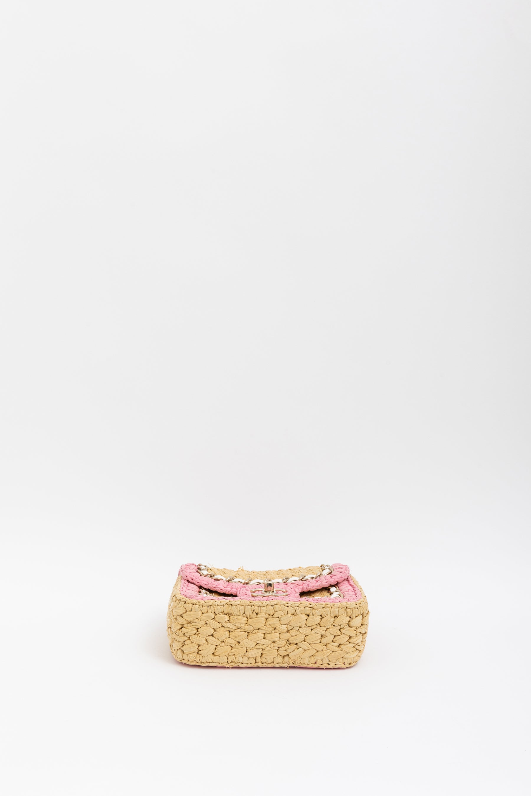 Raffia Mini Square Flap Bag