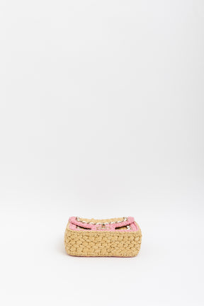 Raffia Mini Square Flap Bag