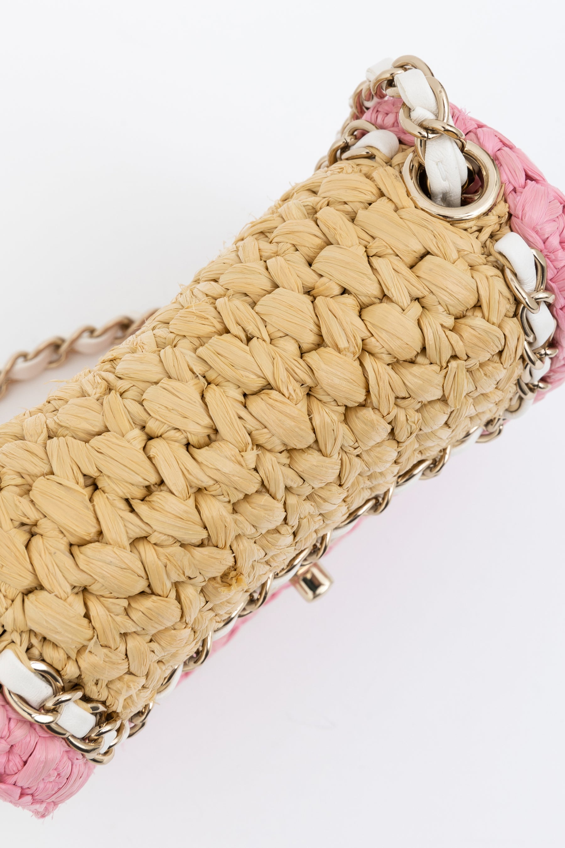 Raffia Mini Square Flap Bag