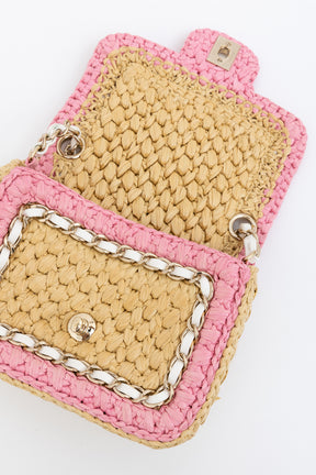 Raffia Mini Square Flap Bag