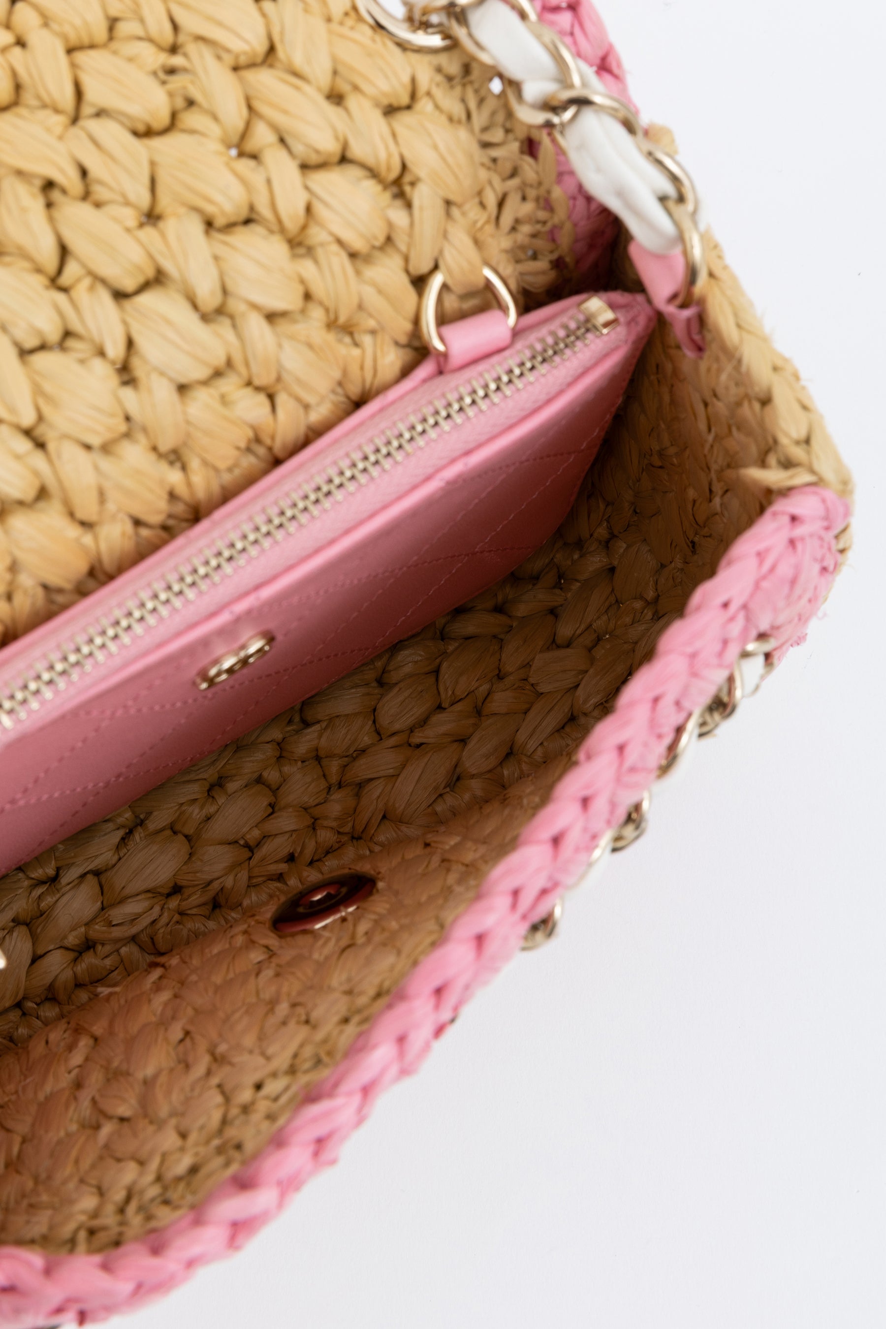 Raffia Mini Square Flap Bag