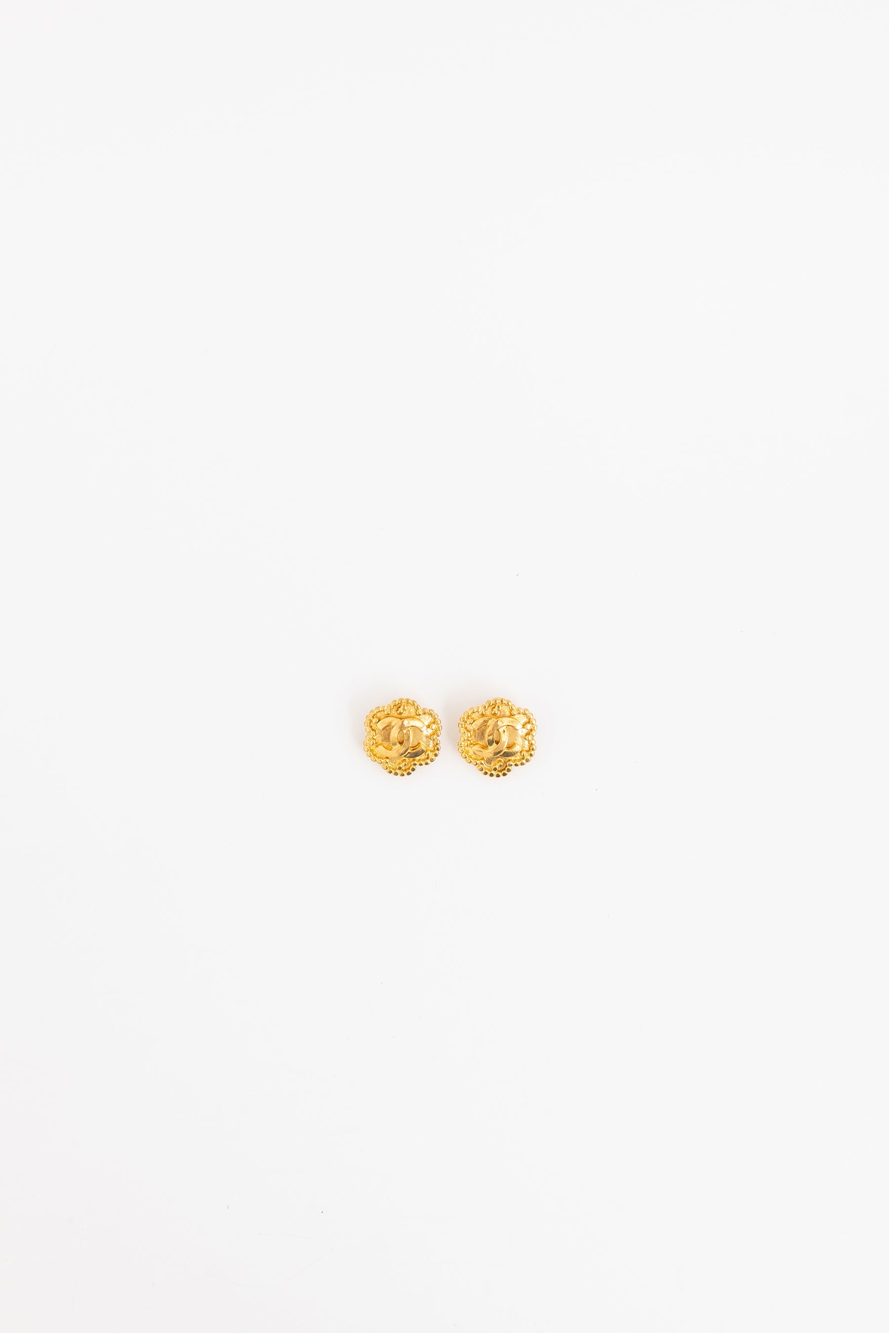 CC Flower Clip On Earrings