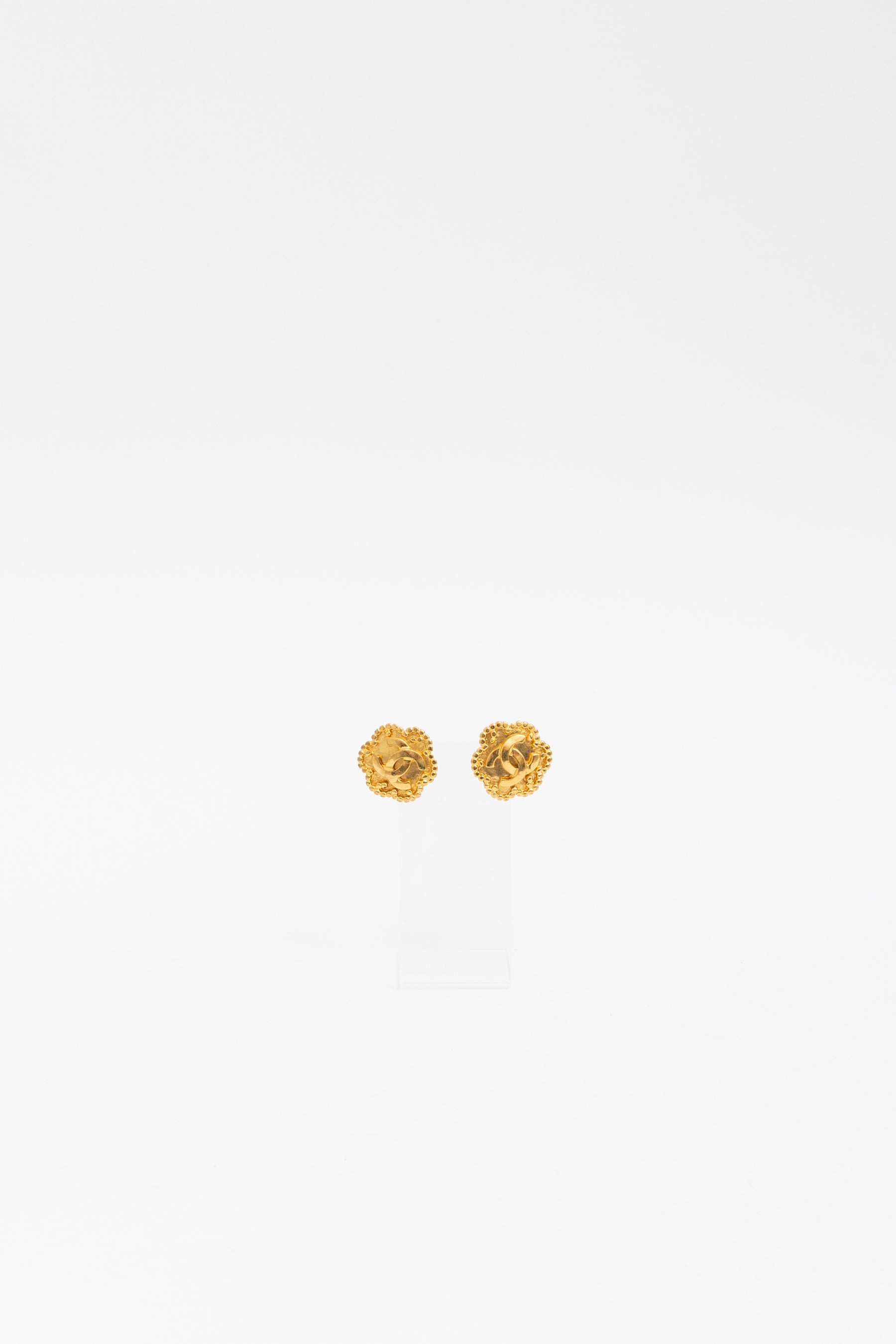 CC Flower Clip On Earrings