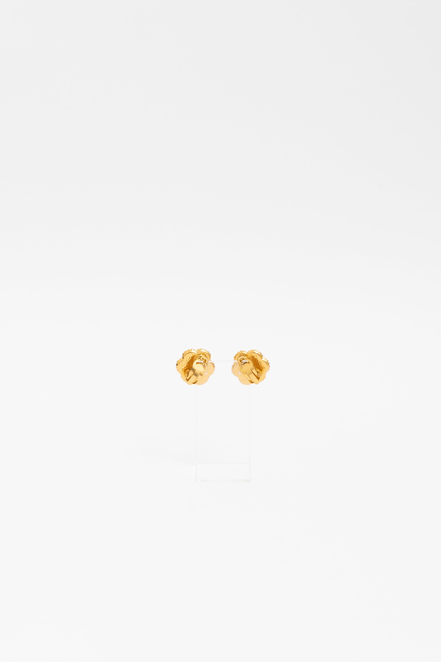 CC Flower Clip On Earrings