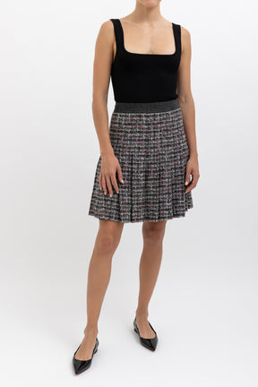 Tweed Pleated Skirt