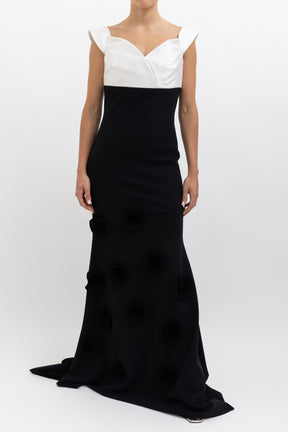 Goro Contrast Bodice Gown