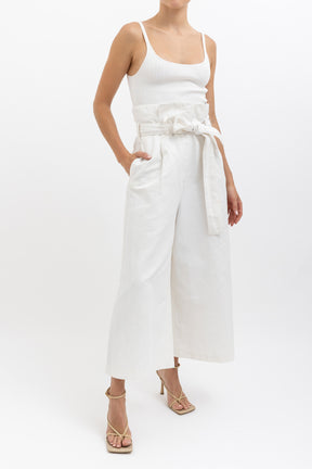 Cropped Paper Bag Waist Trouser