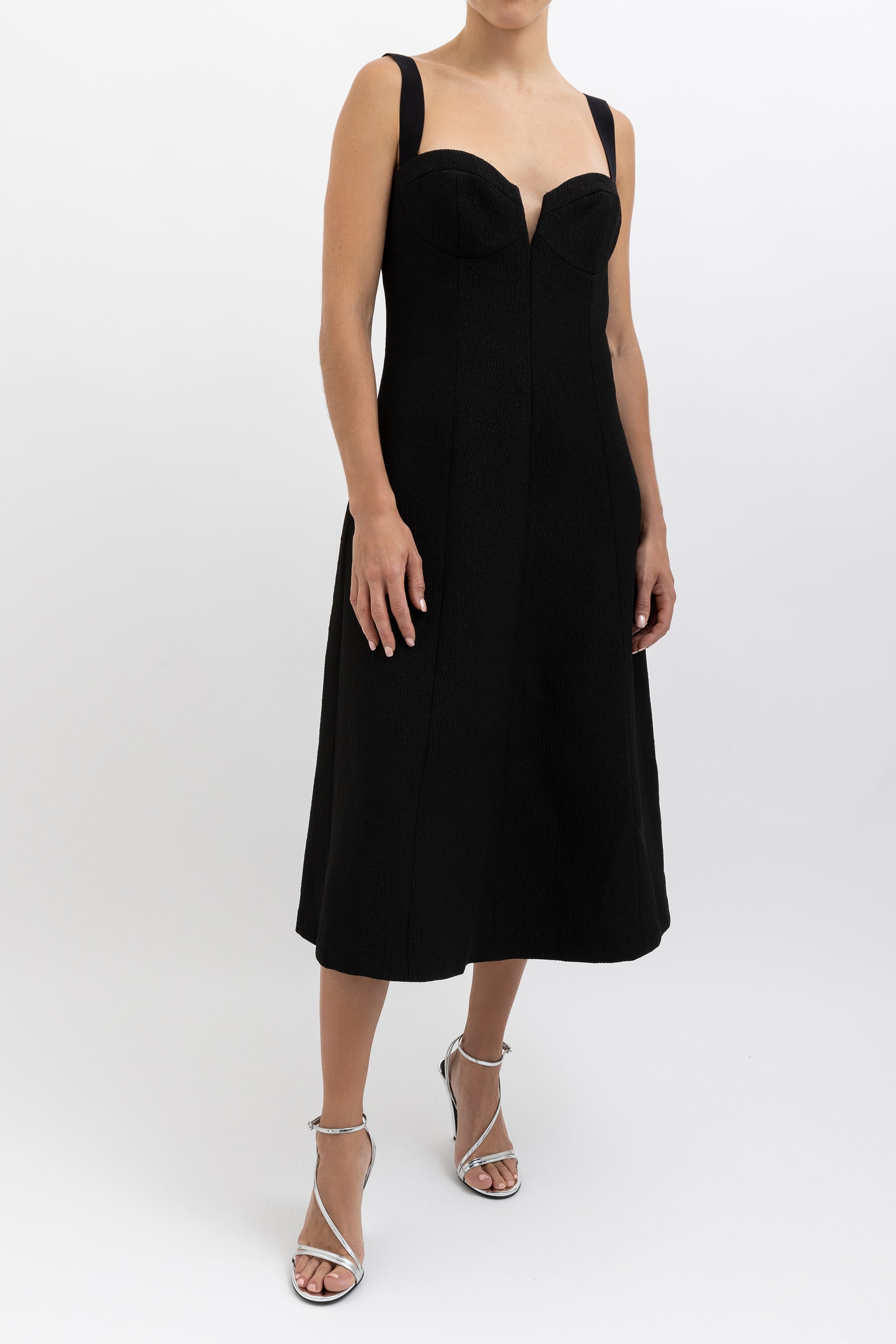 Calla V Wire Midi Dress