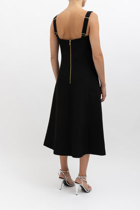 Calla V Wire Midi Dress