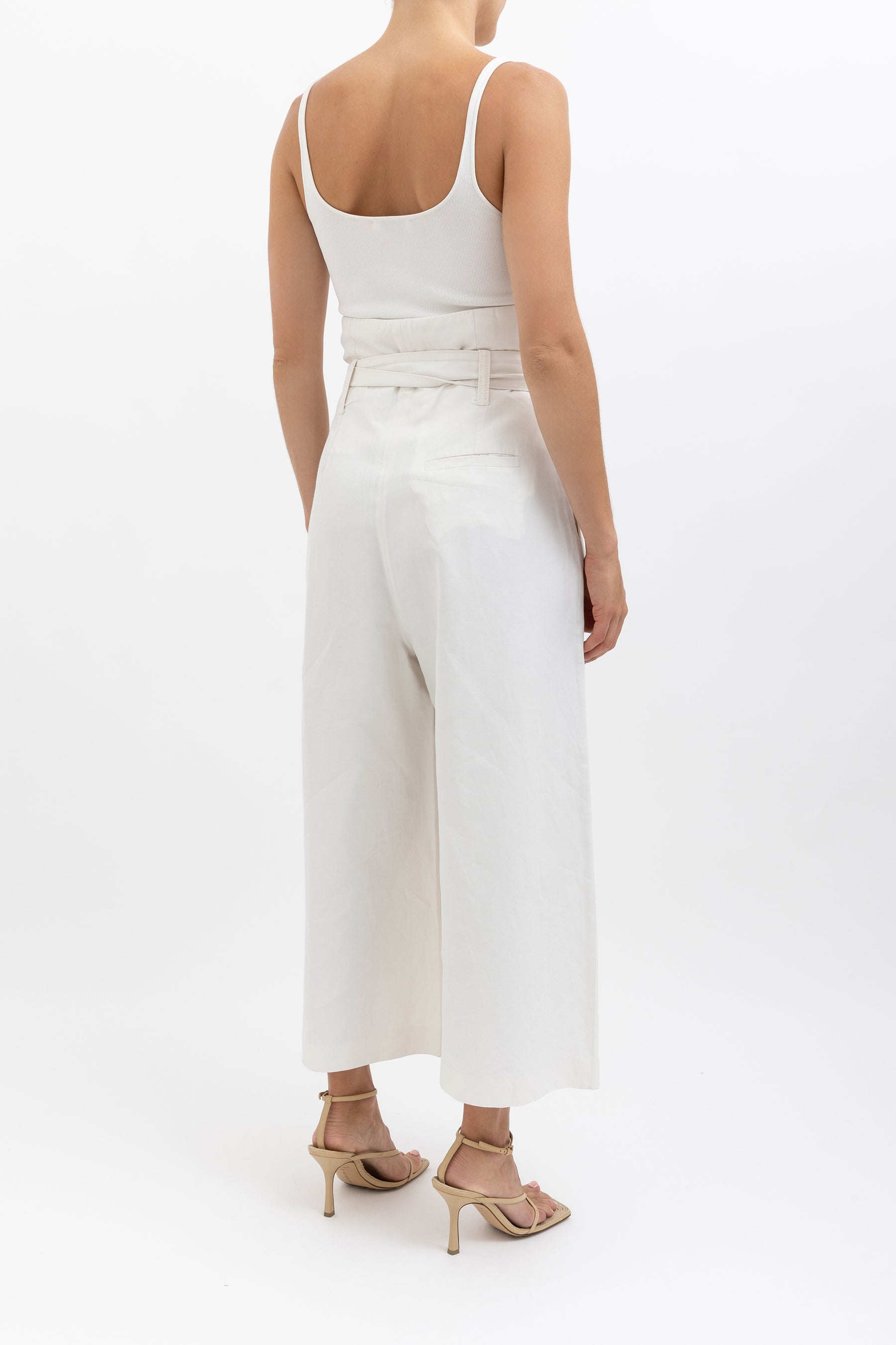 Cropped Paper Bag Waist Trouser