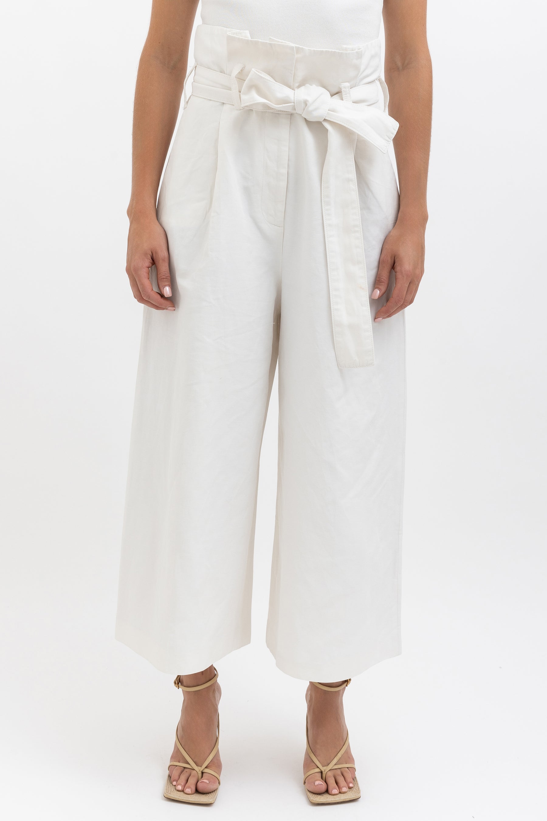 Cropped Paper Bag Waist Trouser