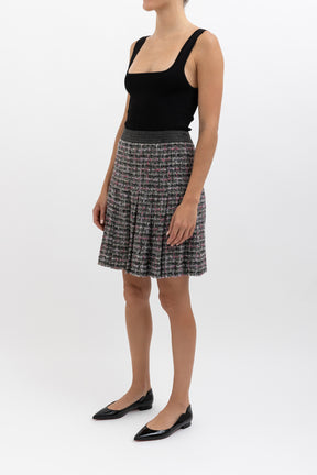 Tweed Pleated Skirt