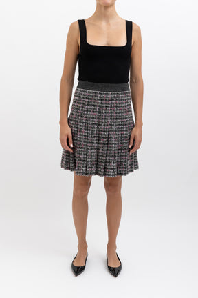 Tweed Pleated Skirt