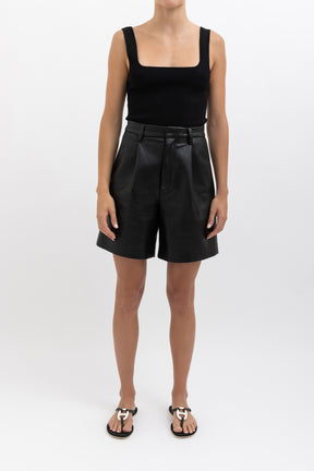 Vegan Leather Shorts