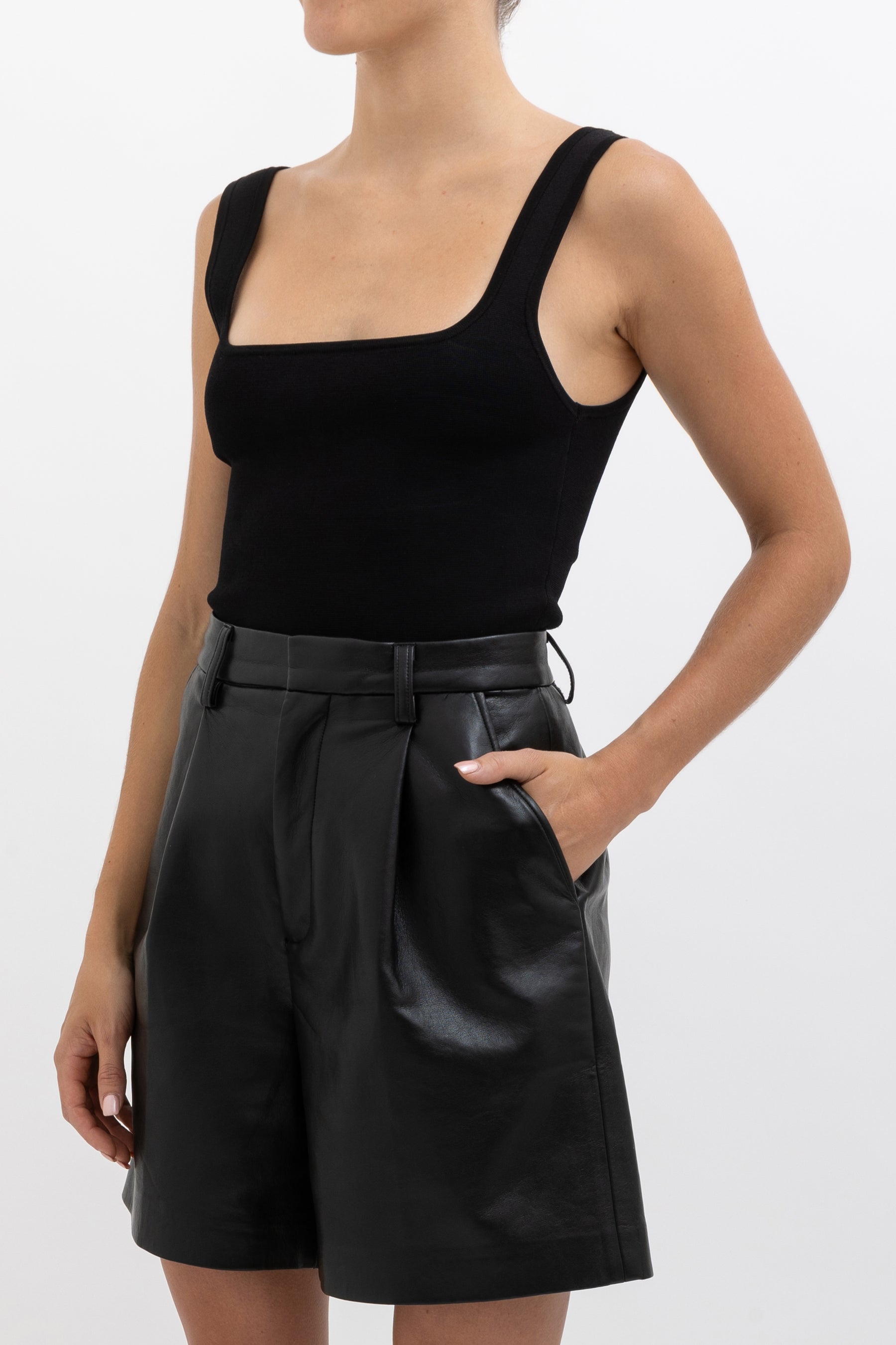 Vegan Leather Shorts