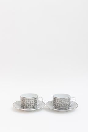 Mosaique au 24 Platinum Tea Cup and Saucer