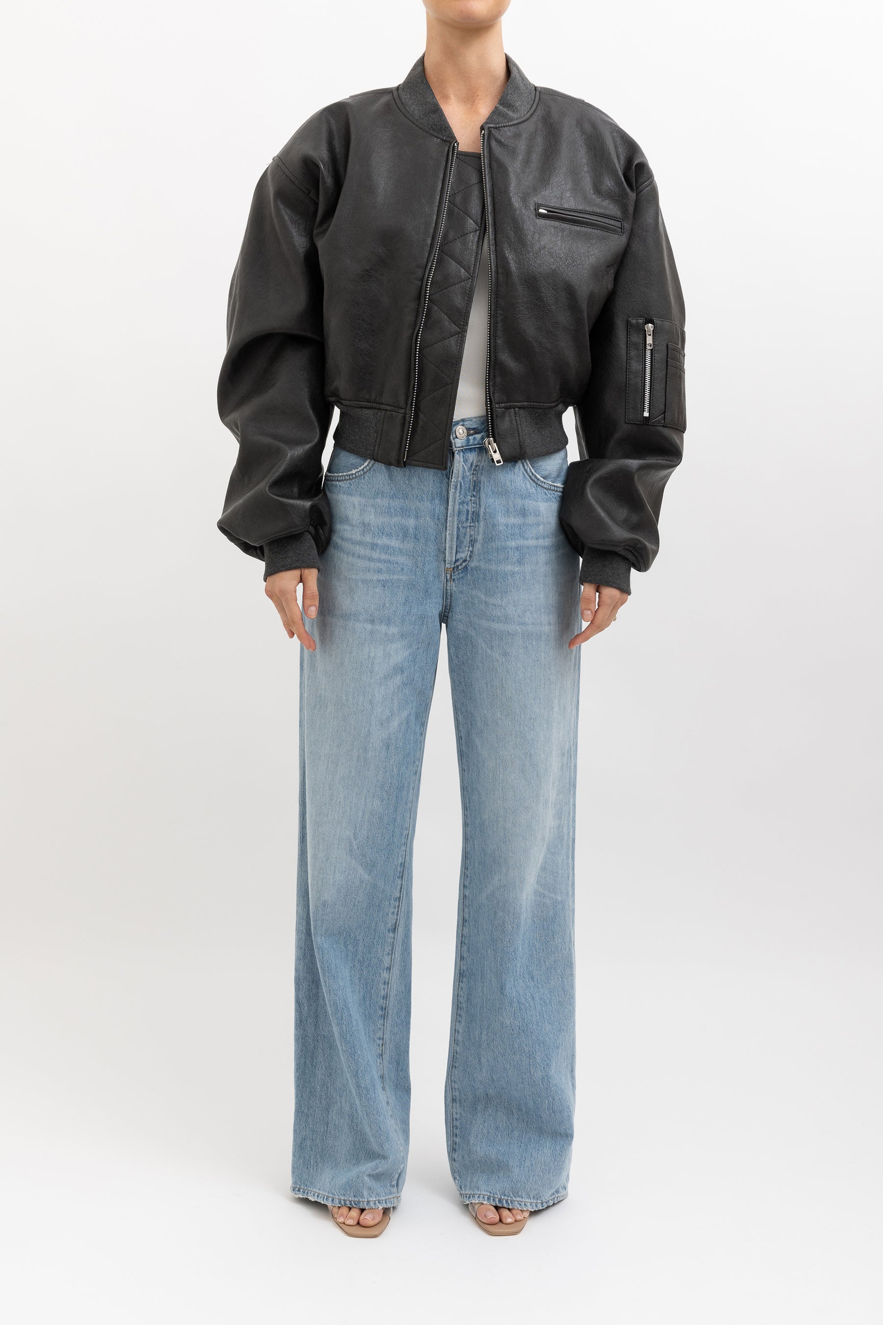 Cropped Bomber Jacket