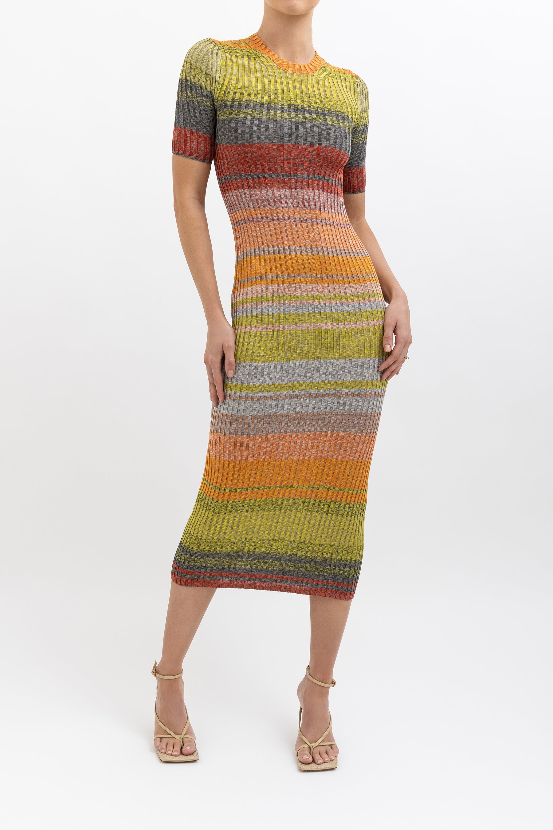 Brightside Striped Rib Knit Dress