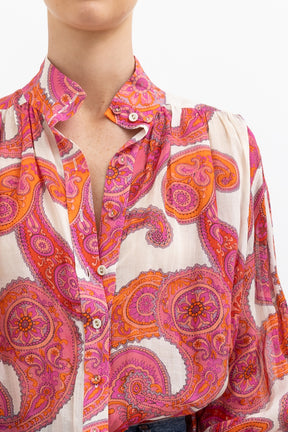 Paisley Mock Neck Blouse