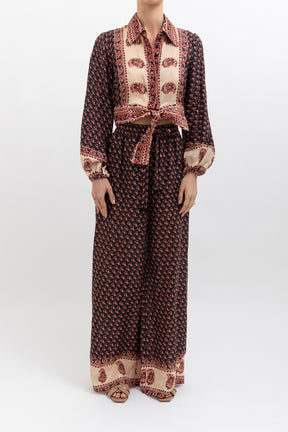 Jaya Tie-Front Shirt and Pant Set