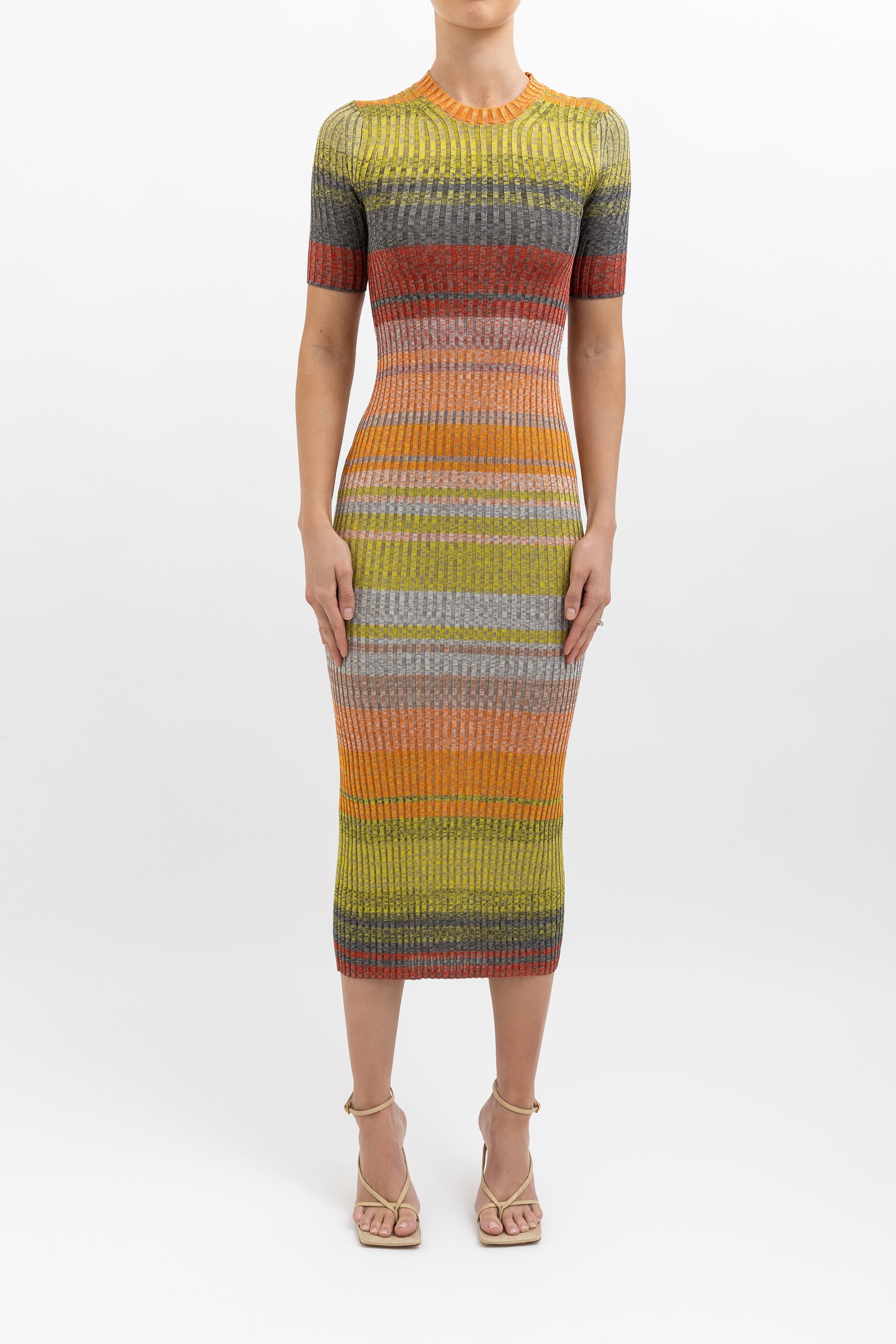 Brightside Striped Rib Knit Dress