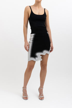 Spray Painted Signature Wavy Mini Skirt