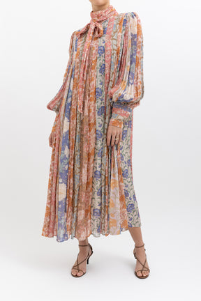 Cosmic Tie Neck Midi Dress