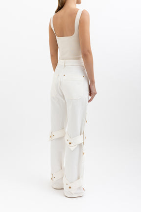 Gold Eyelet Cargo Jeans