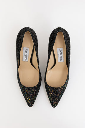 Midnight Glitter Pointed Pumps