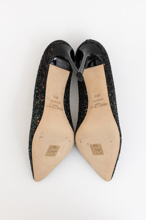 Midnight Glitter Pointed Pumps