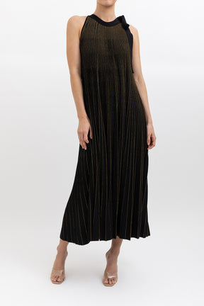 Metallic Knit Sleeveless Maxi Dress