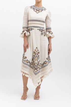 Embroidered Midi Dress