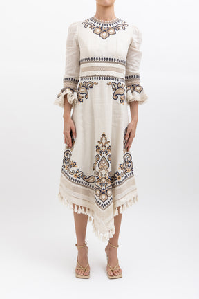 Embroidered Midi Dress