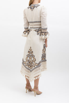 Embroidered Midi Dress