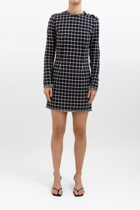 Corey Check Long Sleeve Mini Dress