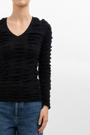 Ruched Long Sleeve Knit