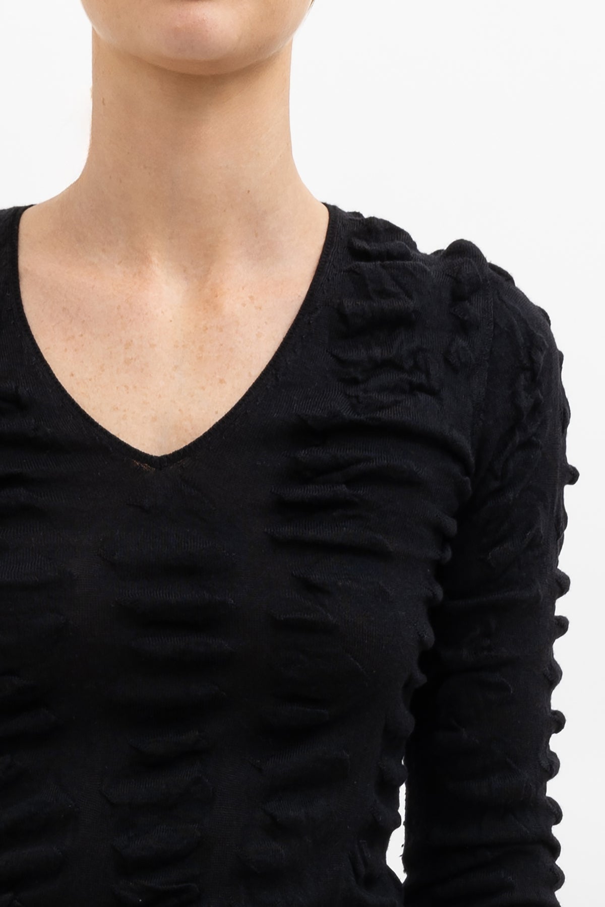 Ruched Long Sleeve Knit