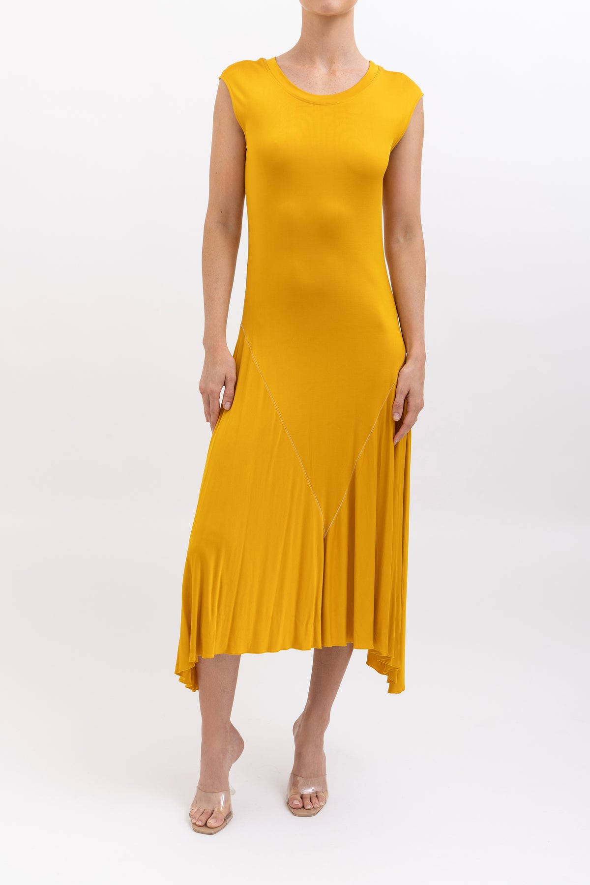 Marigold Jersey Knit Midi Tank Dress