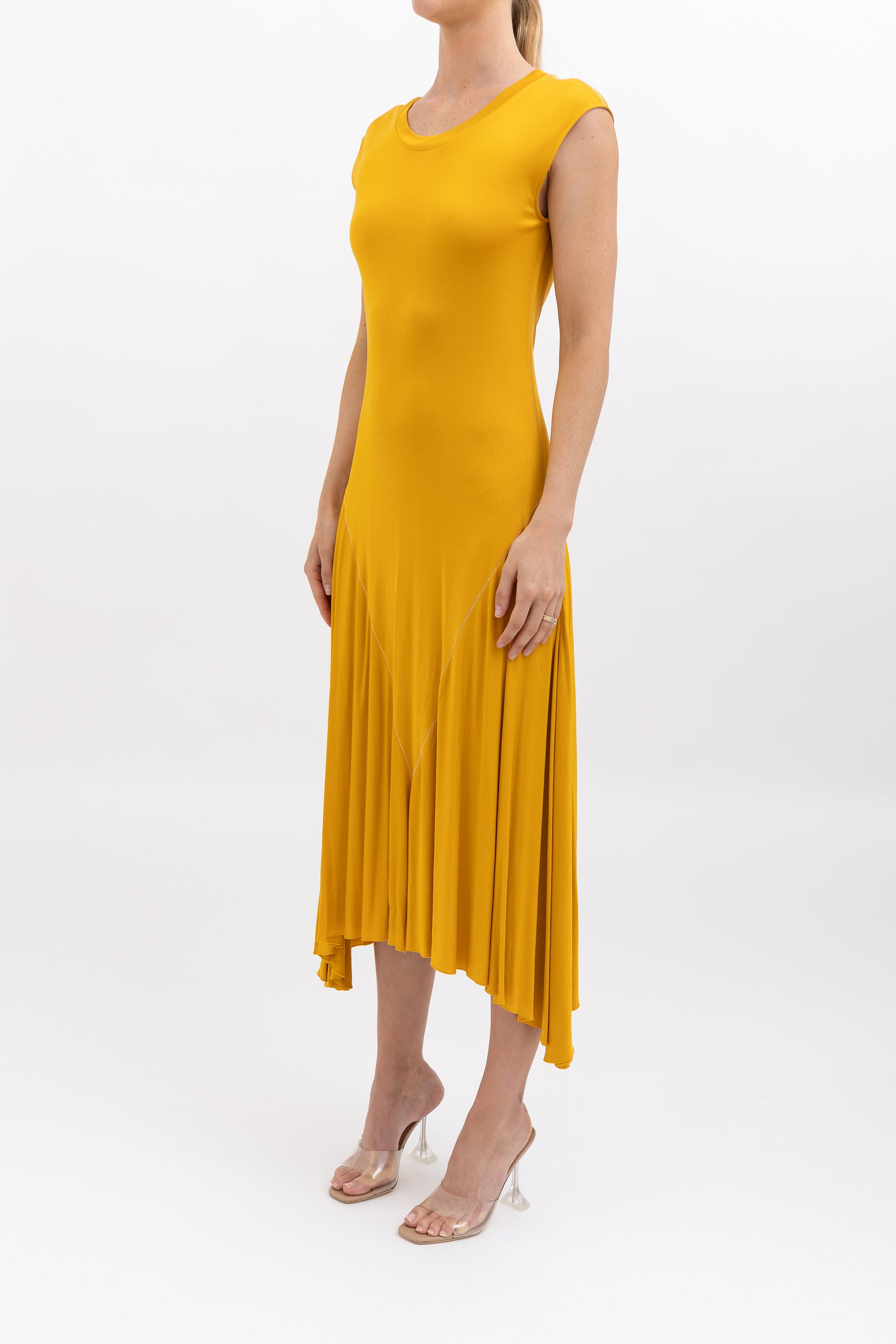 Marigold Jersey Knit Midi Tank Dress