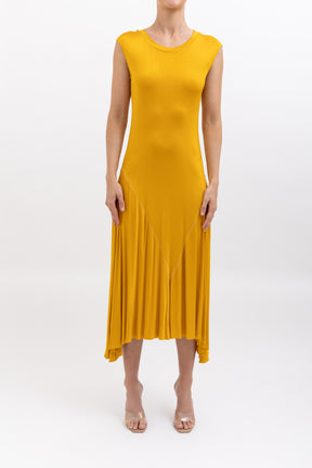 Marigold Jersey Knit Midi Tank Dress