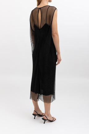 Beaded Net Maxi Dress