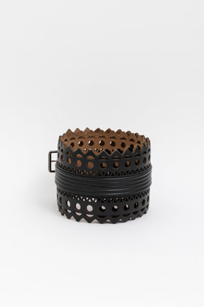 Laser Cut Wide Leather Belt