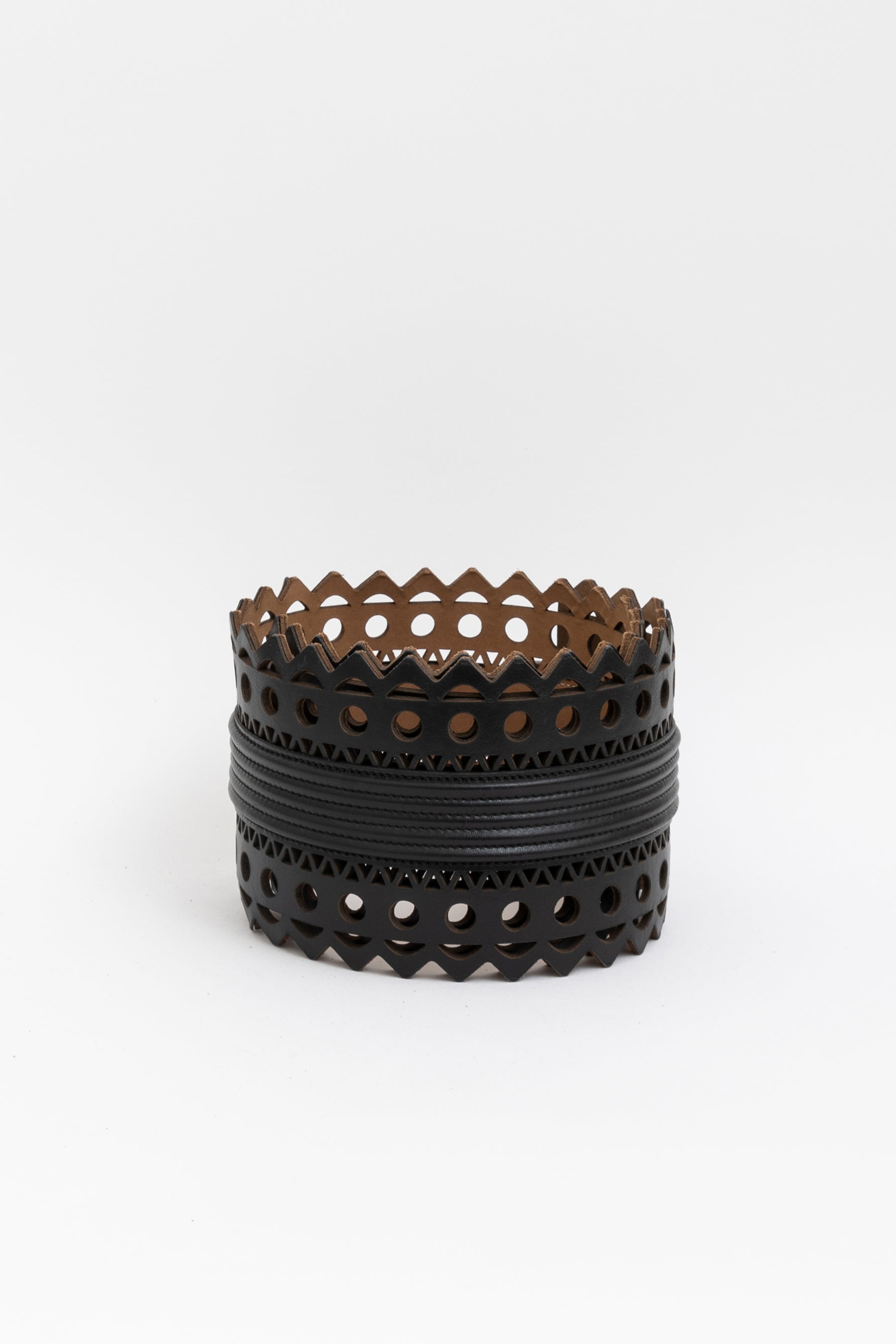 Laser Cut Wide Leather Belt