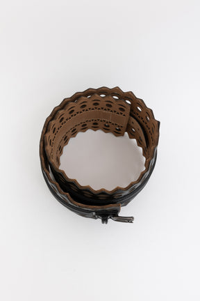 Laser Cut Wide Leather Belt